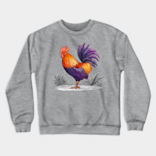 Hand Drawn Cock Watercolor Crewneck Sweatshirt